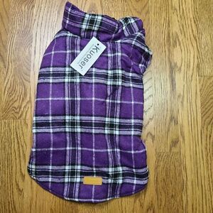 Kuoser Reversible Dog Vest Medium Purple Plaid